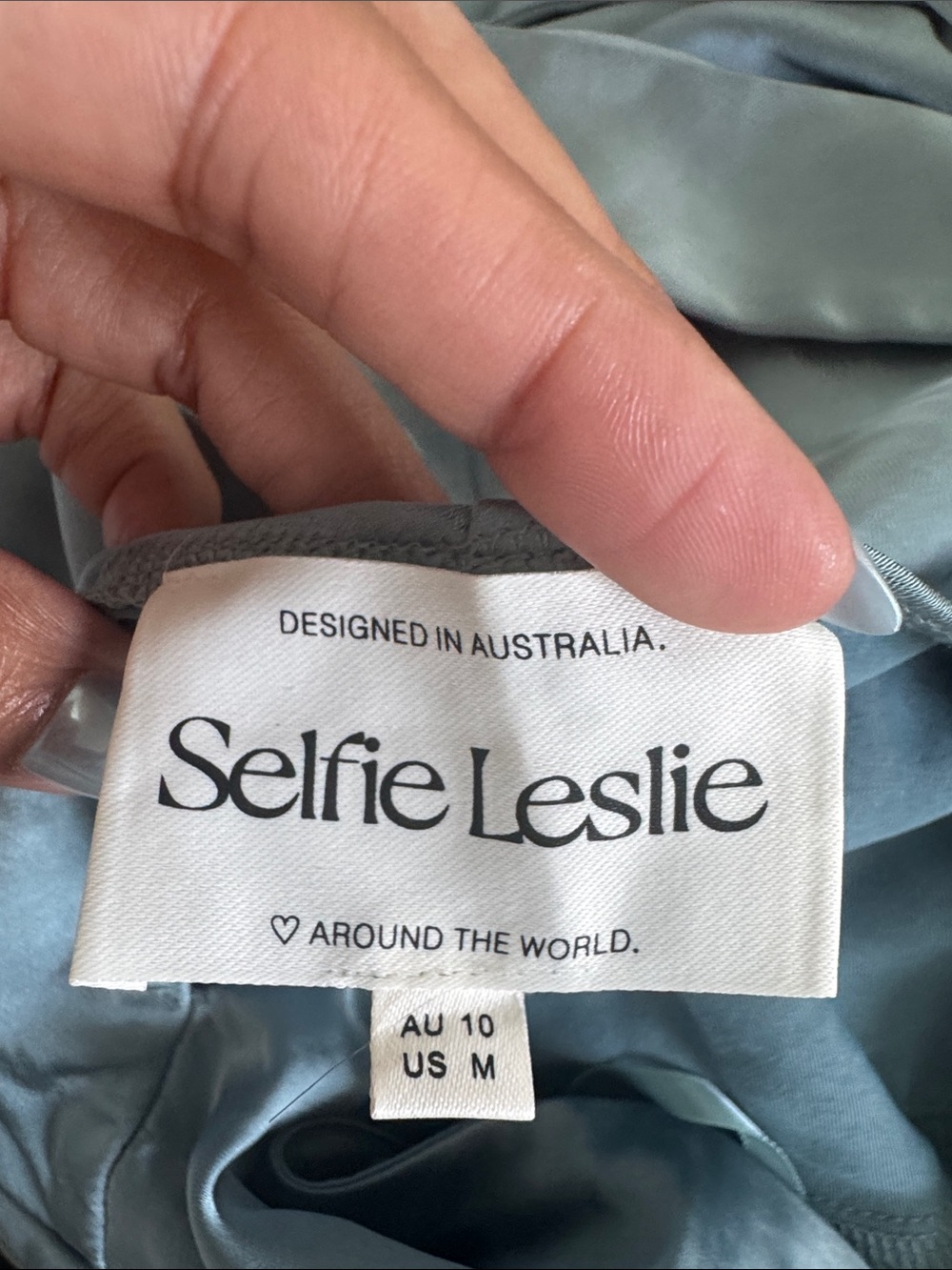 Selfie Leslie Satin Halter Maxi Dress in Sky Blue - Picture 7 of 7
